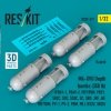 RESKIT RS32-0571 Mk-XVII Depth bombs (350 lb) (4 pcs) (PB4Y-1, PB4Y-2, PBY/PBN, PB2Y, SB2C, SOC, SO3C, SC, SBD, JRF, J4F, TBF/TBM, PV-1, PV-2, PBM, PBJ, OS2U, SB2U) (3D Printed) (1/32)